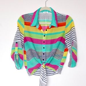 Vintage Teenbell Cropped Button Up